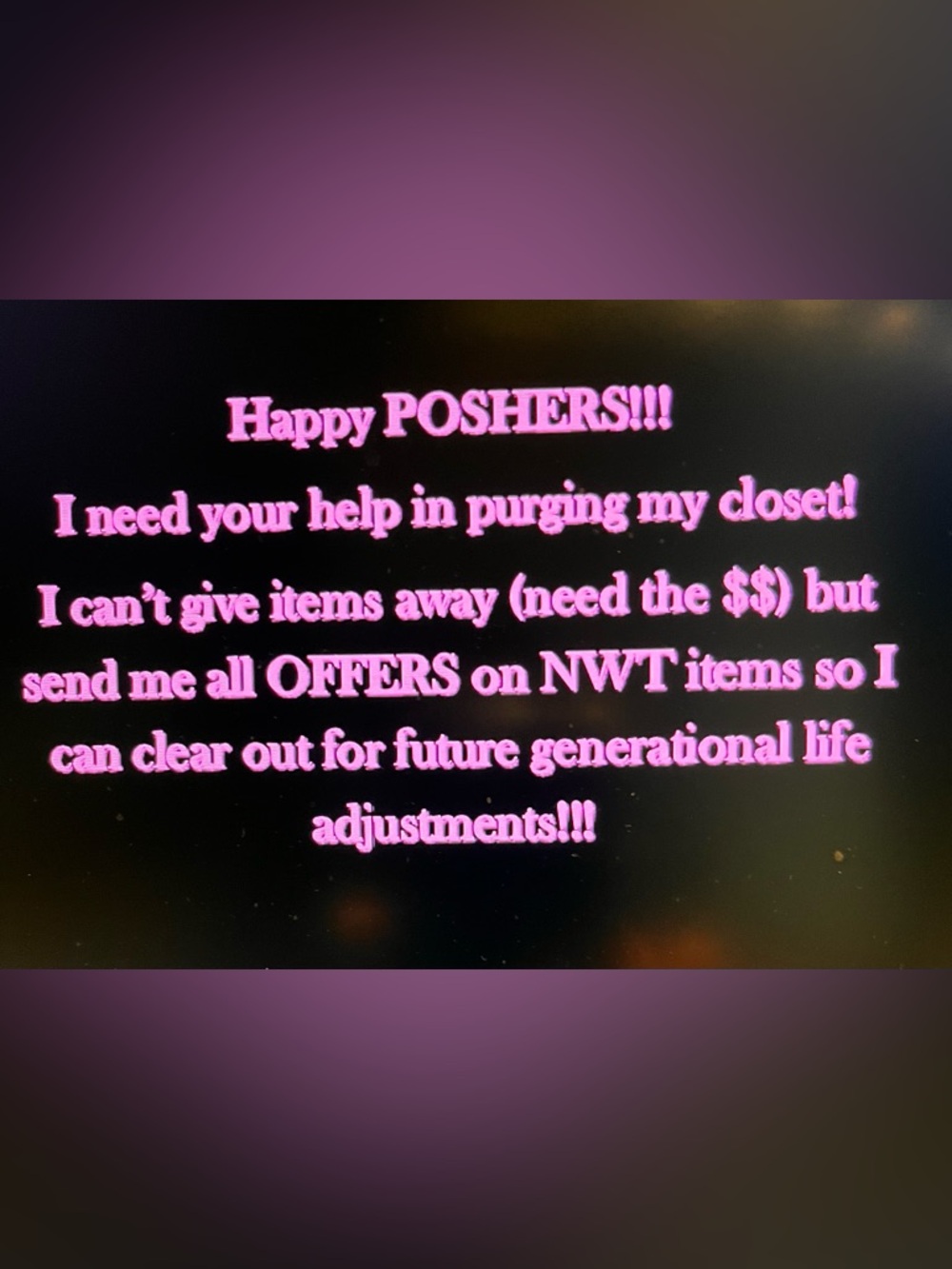 Pink Text Graphic on Black Background